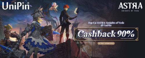 Top Up ASTRA: Knights of Veda di UniPin – Raih Cashback 90% Setiap Hari